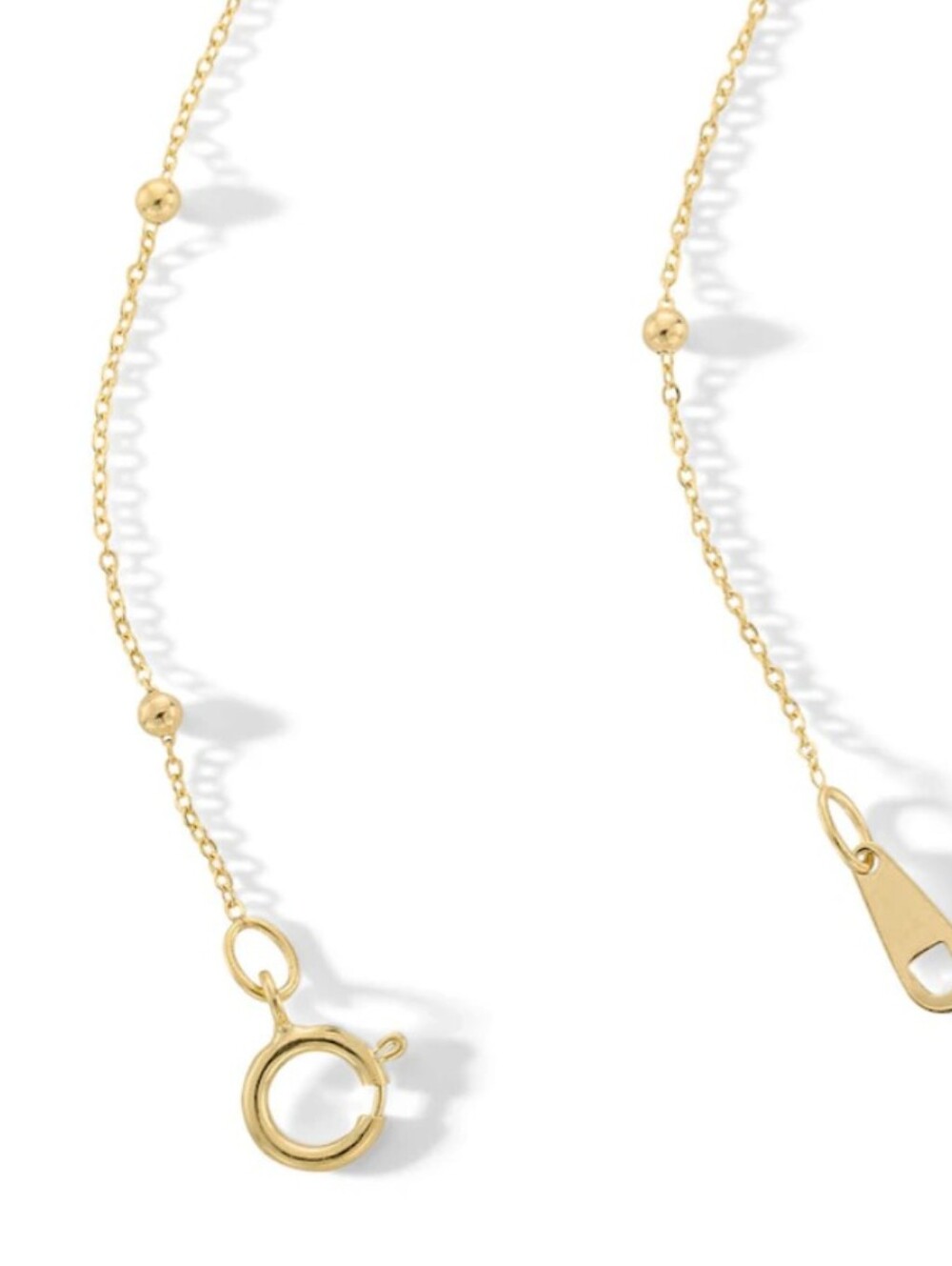 10K Solid Gold Bead Station Chain - 18" - Picture 4 of 4